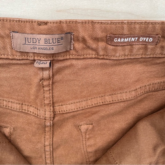 JUDY BLUE High Rise Control Top Wide Leg Crop Jeans Camel Brown Size 11/30 - Picture 6 of 15